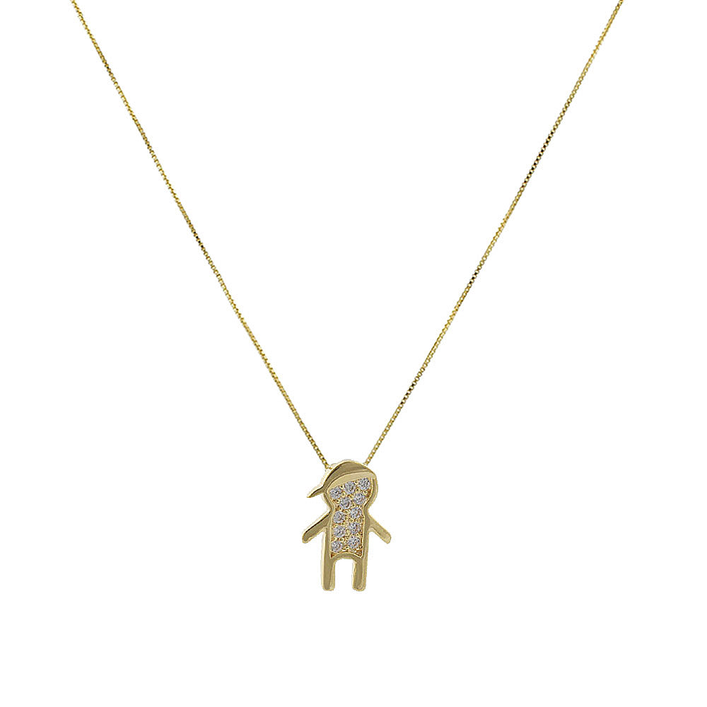 COLAR FILHO ZIRCÔNIAS CRISTAIS OURO 18K