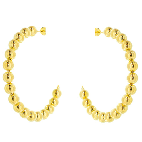BRINCO DE ARGOLA BOLINHAS OURO 18K