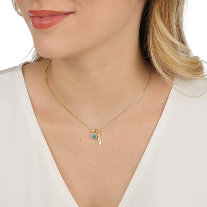 COLAR MENINO AZUL + PLAQUINHA DE NOME OURO 18K