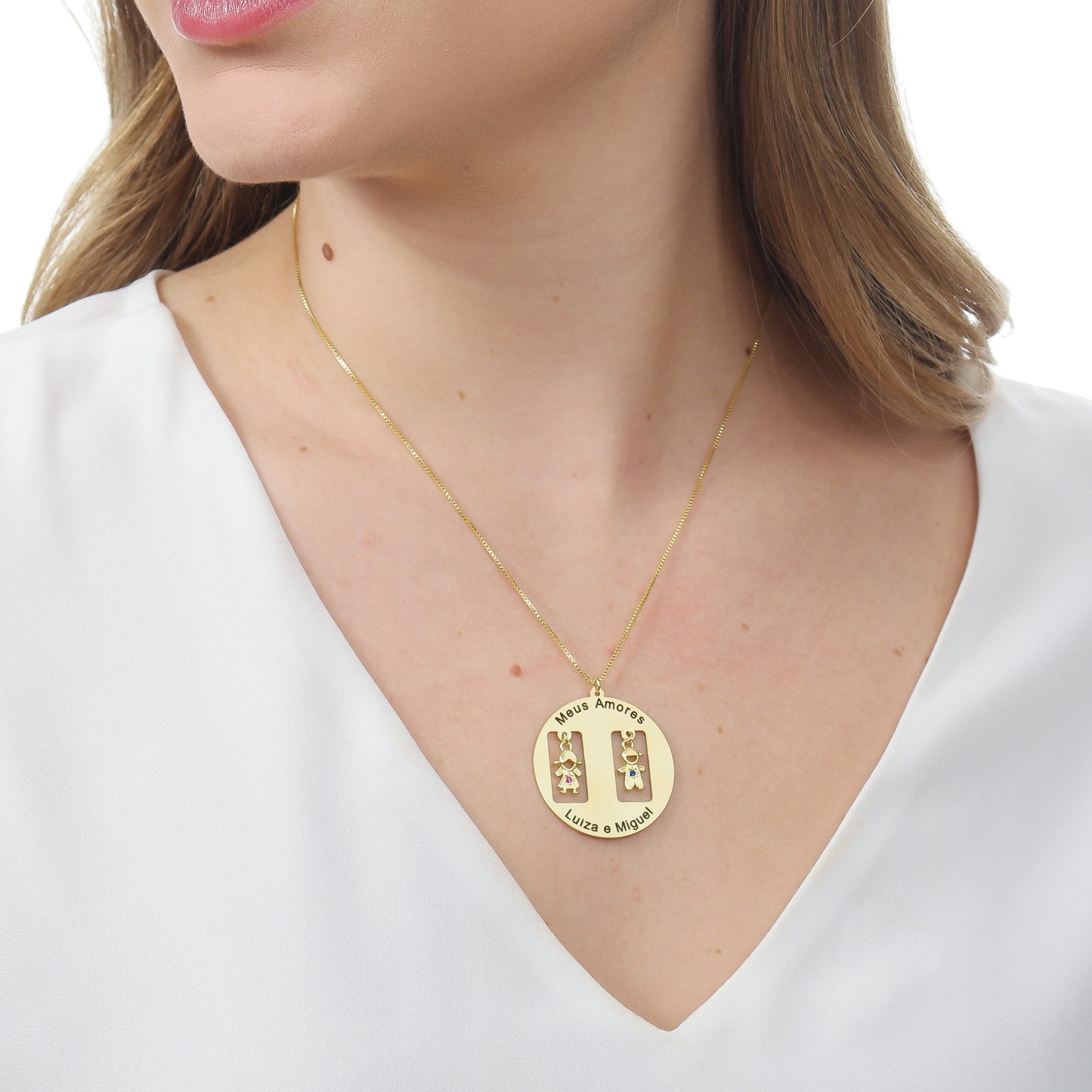 COLAR MANDALA MEUS  AMORES BANHADO OURO 18K