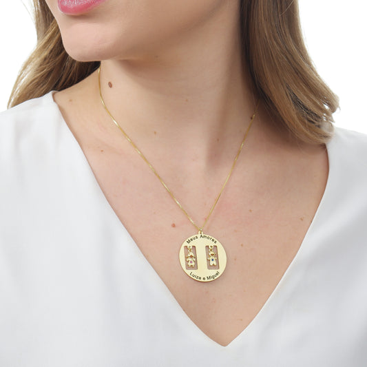 COLAR MANDALA MEUS  AMORES BANHADO OURO 18K