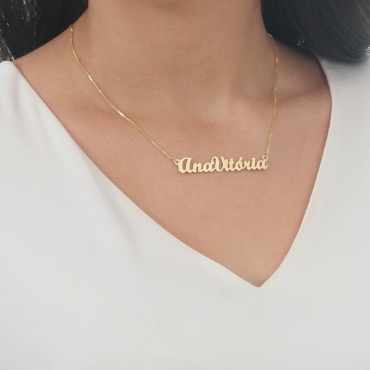 COLAR NOME COMPOSTO FONTE 4 OURO 18K