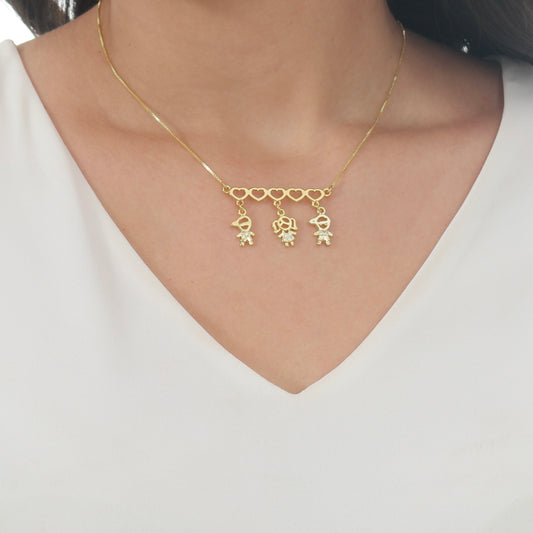 COLAR CANGA CORAÇÕES DELICADOS OURO 18K