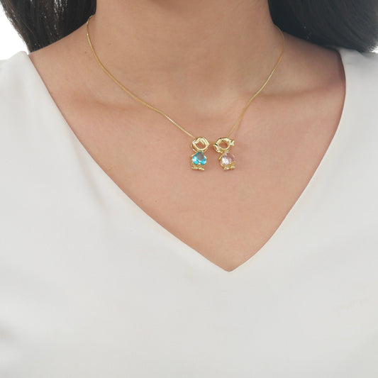 COLAR FILHOS COM DETALHE DE CORAÇÃO OURO 18K