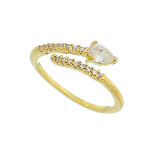 ANEL SNAKE CRISTAL AJUSTÁVEL OURO 18K