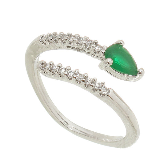 ANEL SNAKE VERDE ESMERALDA AJUSTÁVEL RÓDIO
